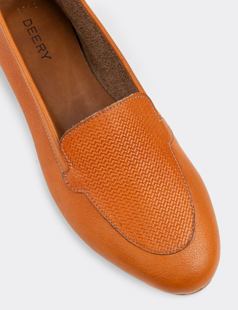 Orange  Leather Loafers - E3210ZTRCC01