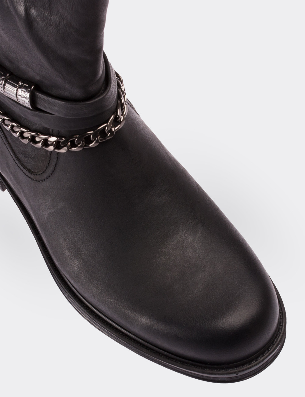 Black Nubuck Leather Boots - 10321ZSYHC02