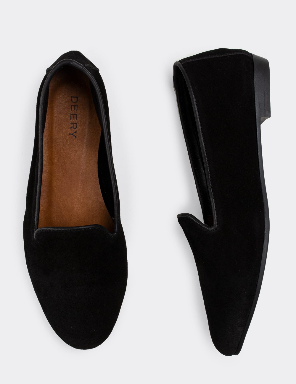 Black Suede Leather Loafers - E3208ZSYHC01