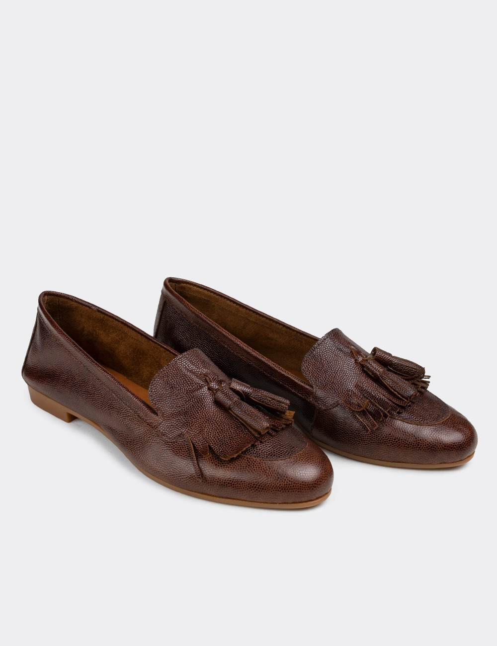 Brown  Leather Loafers - E3203ZKHVC01