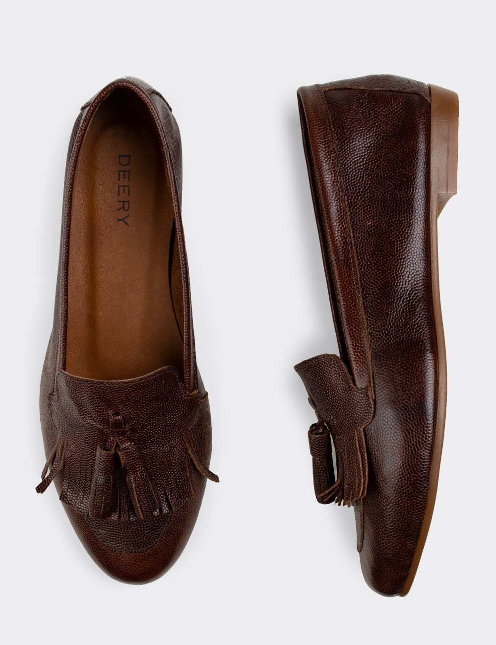 Brown  Leather Loafers - E3203ZKHVC01