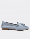 Blue Suede Leather Loafers