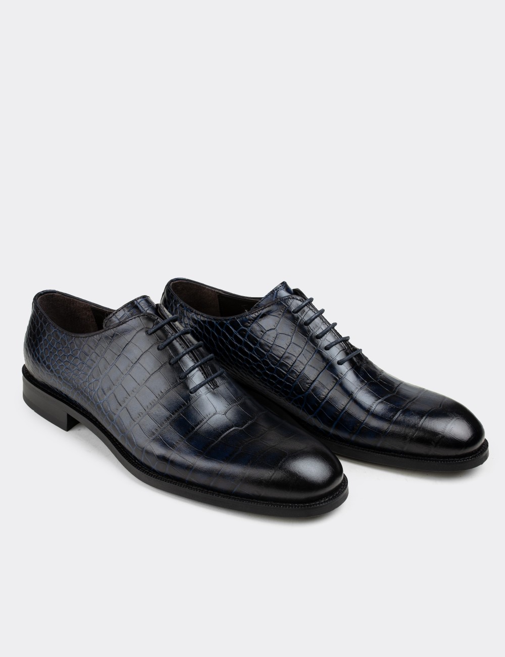 Navy  Leather Classic Shoes - 01830MLCVN01