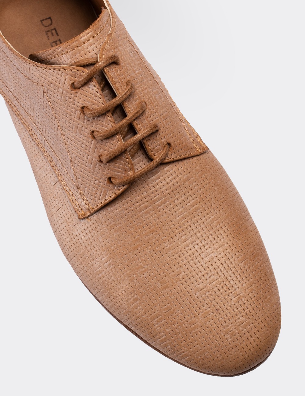 Beige  Leather Lace-up Shoes - 01430ZBEJC05