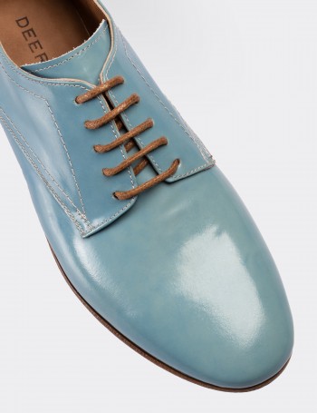 Blue  Leather Lace-up Shoes - 01430ZMVIC04
