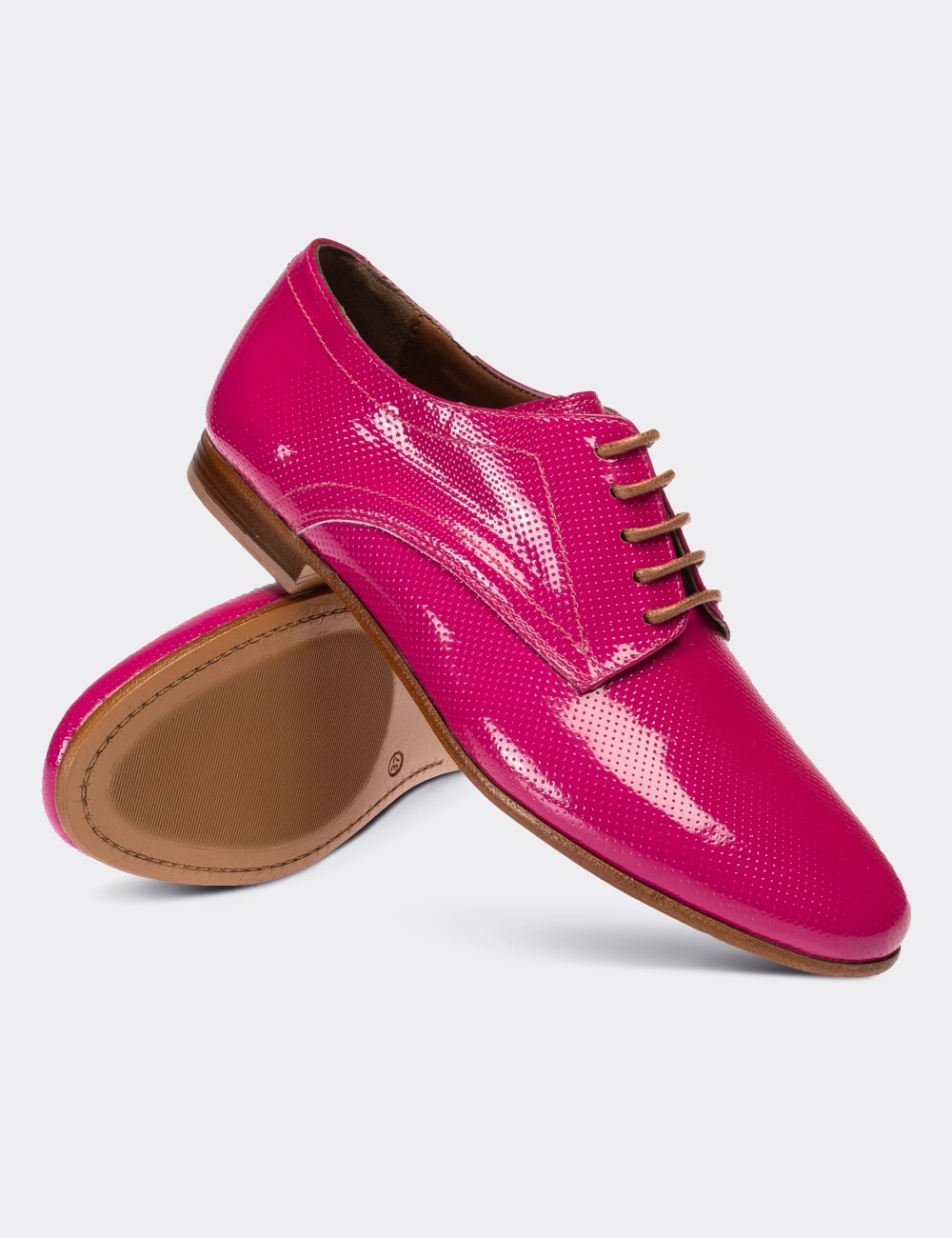 Pink  Leather Lace-up Shoes - 01430ZPMBC04