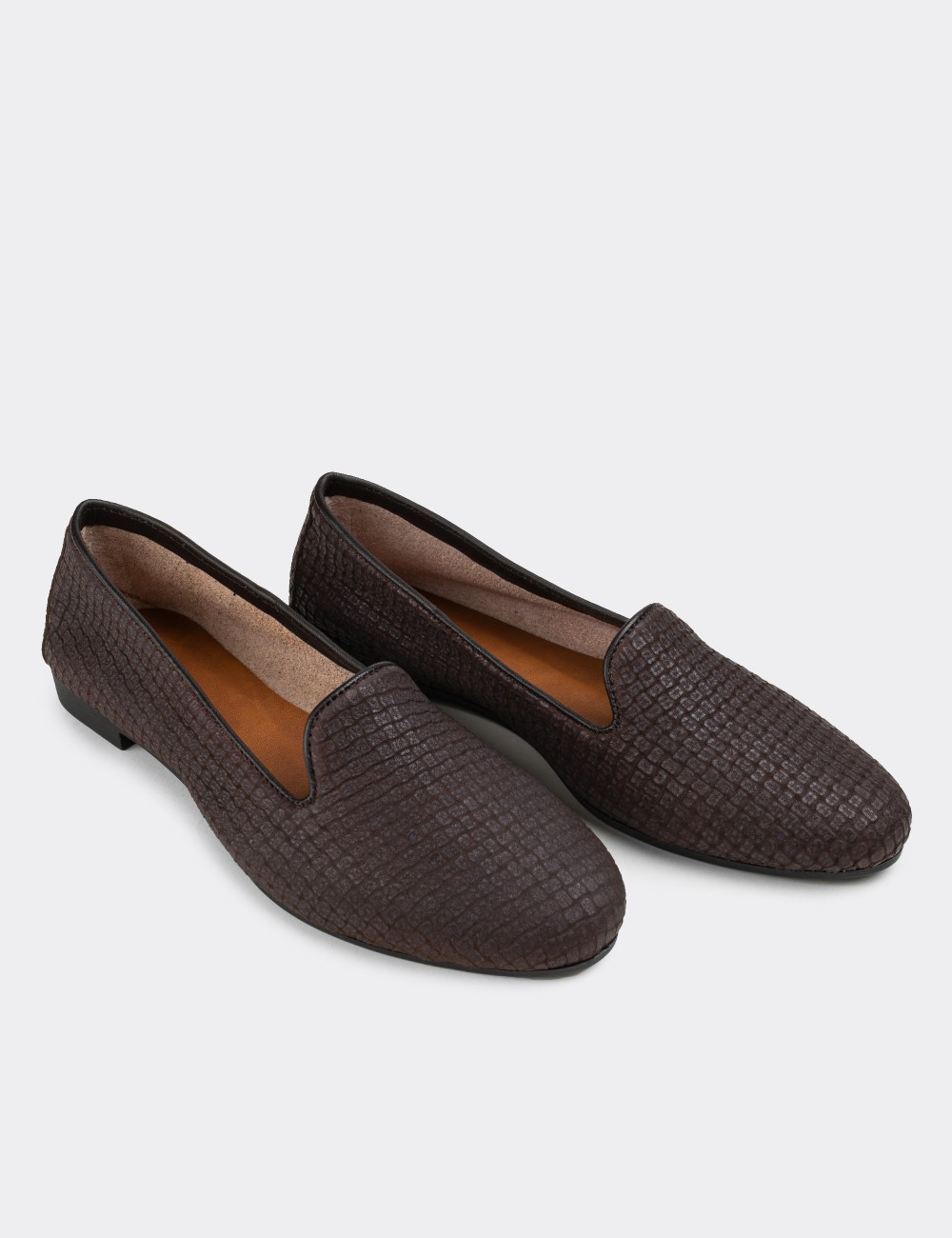 Brown Nubuck Leather Loafers - E3208ZKHVC06