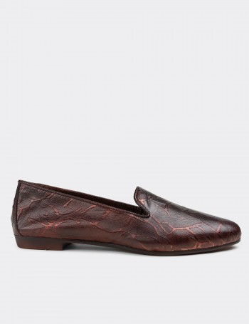 Brown  Leather Loafers - E3208ZKHVC05