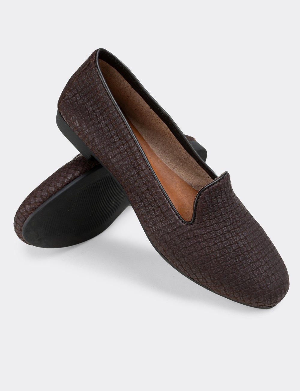 Brown Nubuck Leather Loafers - E3208ZKHVC06