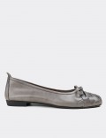 Gray Calfskin Leather Loafers
