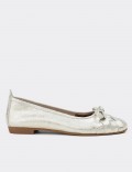 Silver Calfskin Leather Loafers