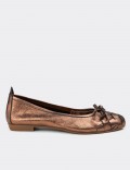Copper Calfskin Leather Loafers