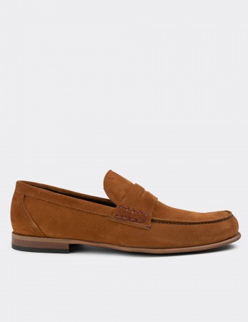 Tan Suede Leather Loafers - 01538MTBAM04