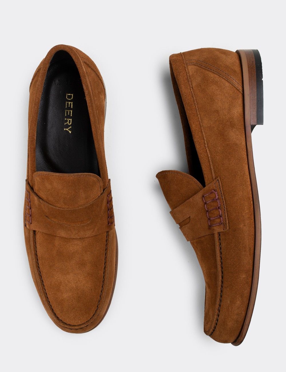 Tan Suede Leather Loafers - 01538MTBAM04