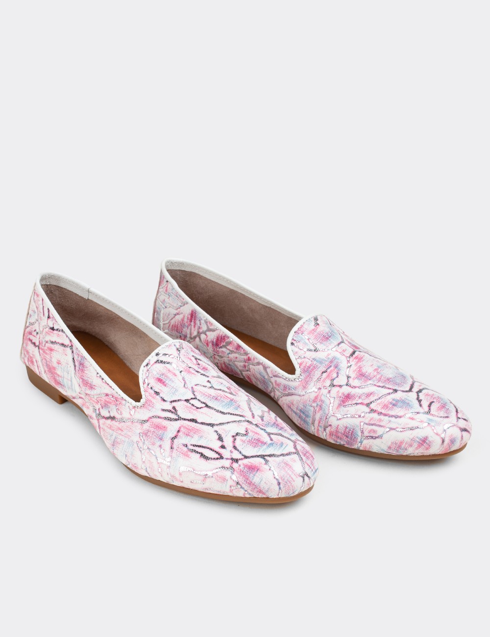 Pink  Leather Loafers - E3208ZPMBC01