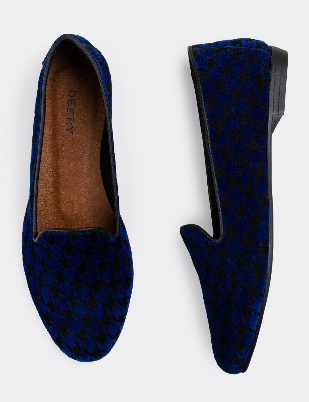 Blue Suede Leather Loafers - E3208ZMVIC01