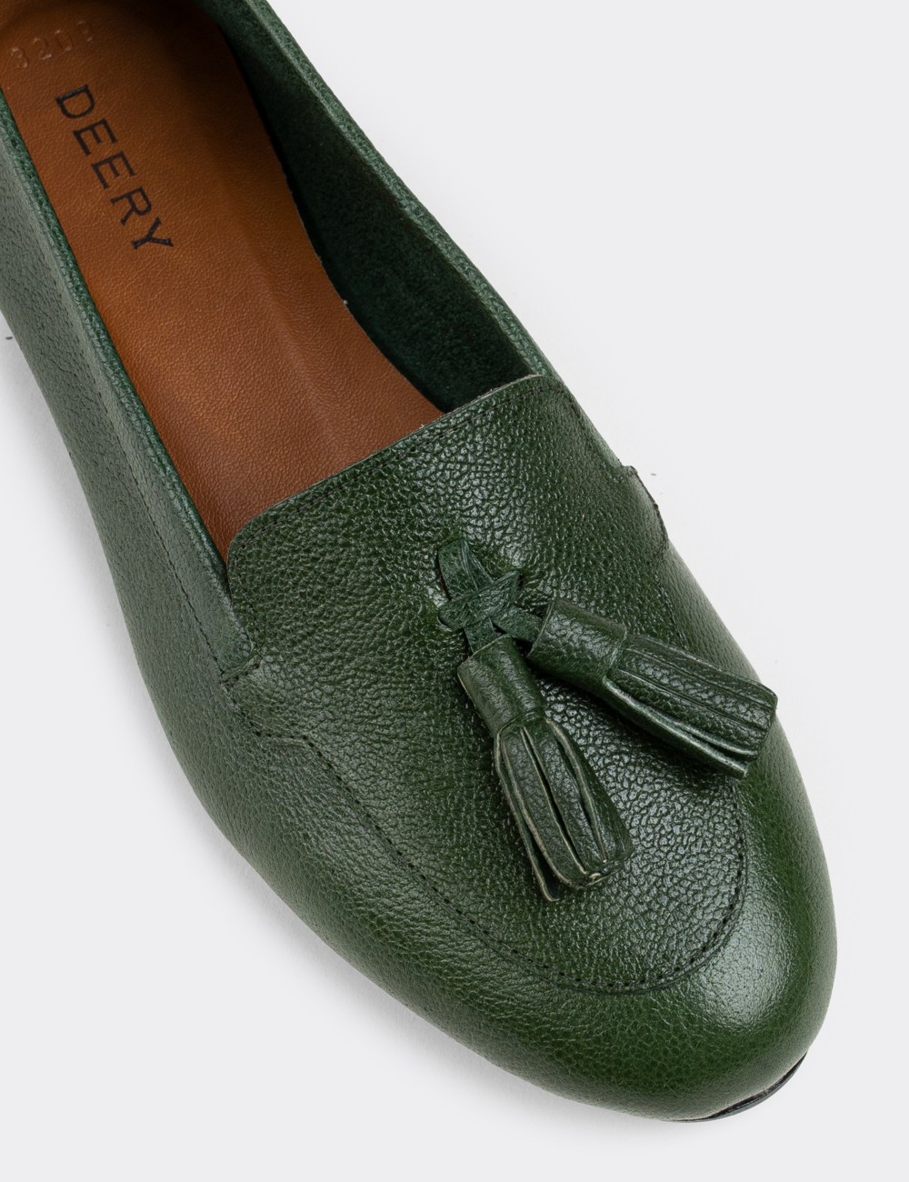Green  Leather Loafers - E3209ZYSLC03