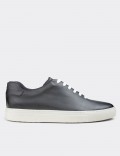 Gray  Leather Sneakers
