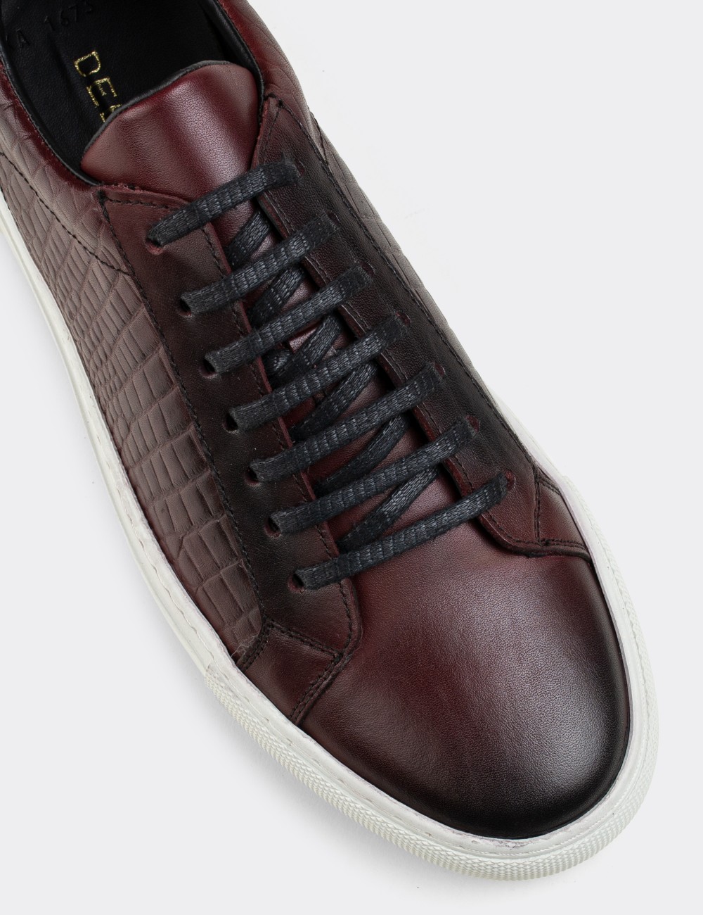 Burgundy  Leather Sneakers - 01681MBRDC01