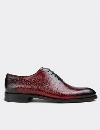 Burgundy  Leather Classic Shoes - 01830MBRDN01
