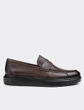 Brown  Leather Comfort Loafers
