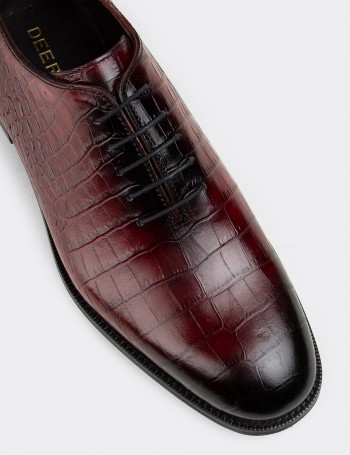 Burgundy  Leather Classic Shoes - 01830MBRDN01