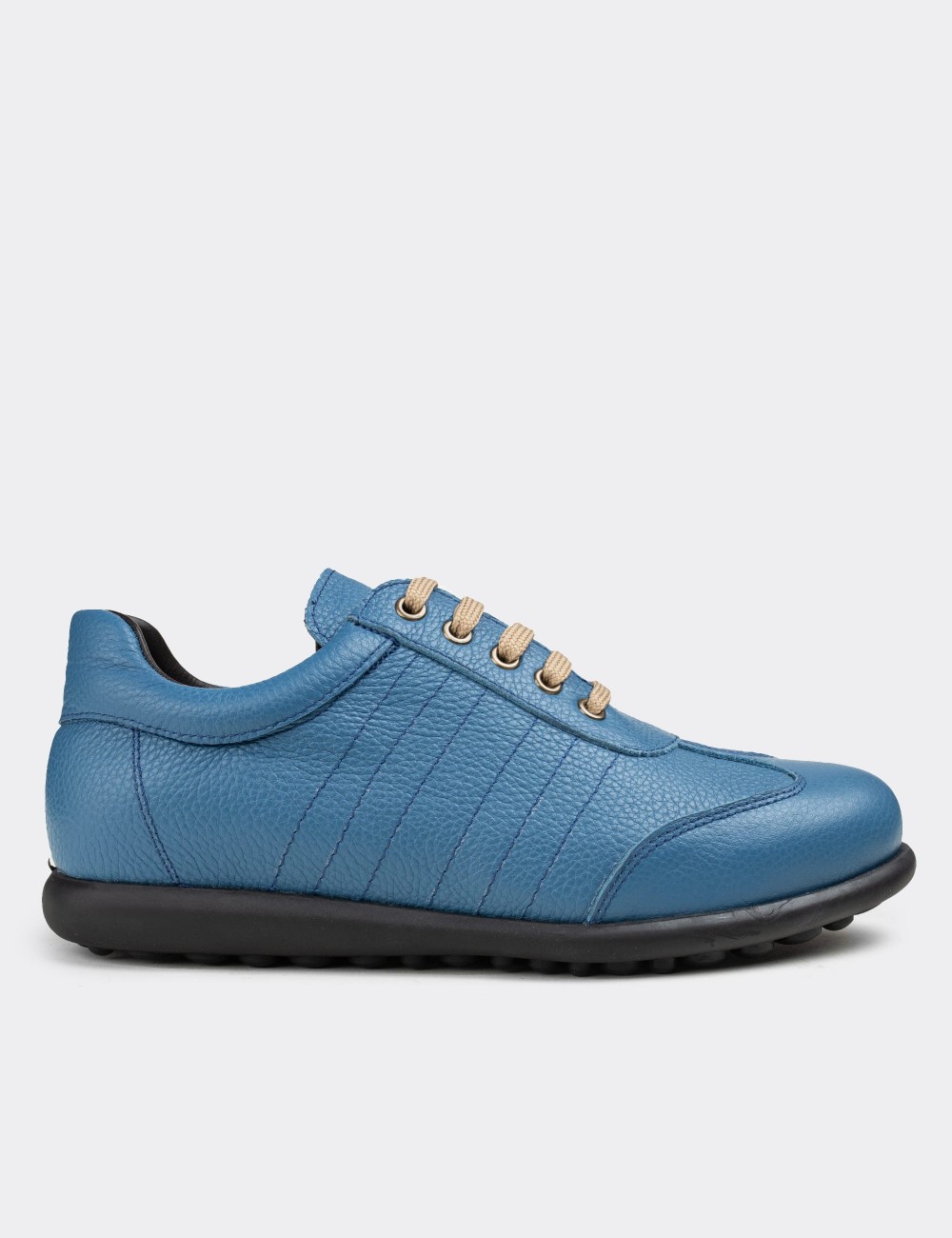 Blue  Leather Lace-up Shoes - 01826MMVIC02