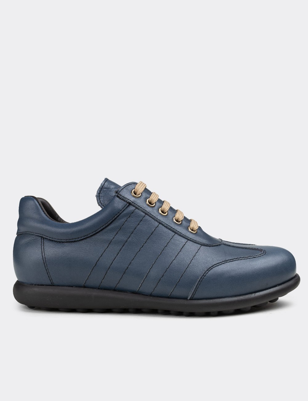 Blue  Leather Lace-up Shoes - 01826MMVIC03