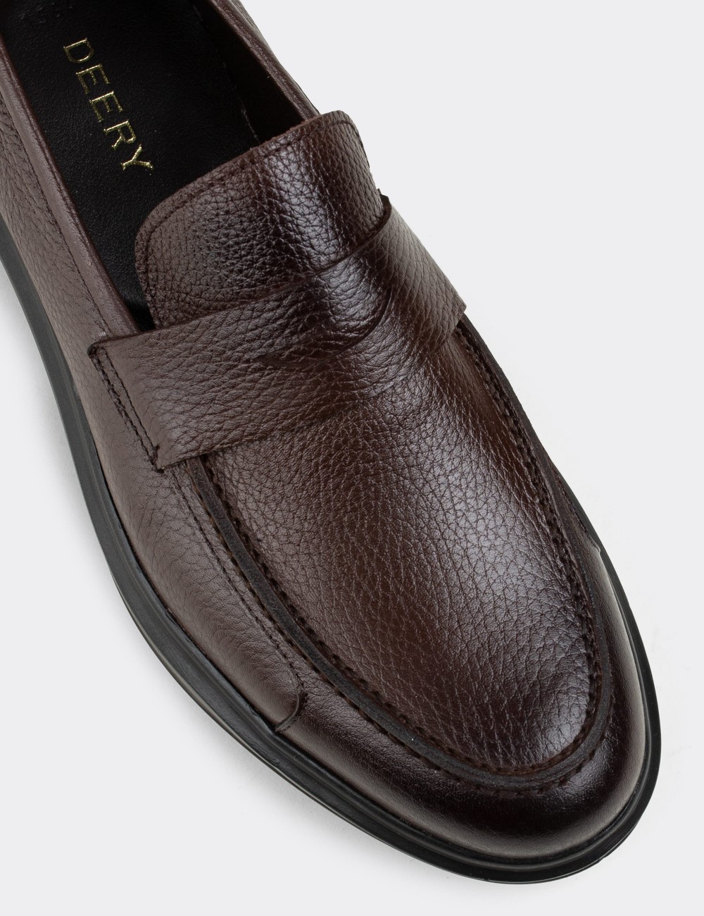 Brown  Leather Comfort Loafers - 01564MKHVP04