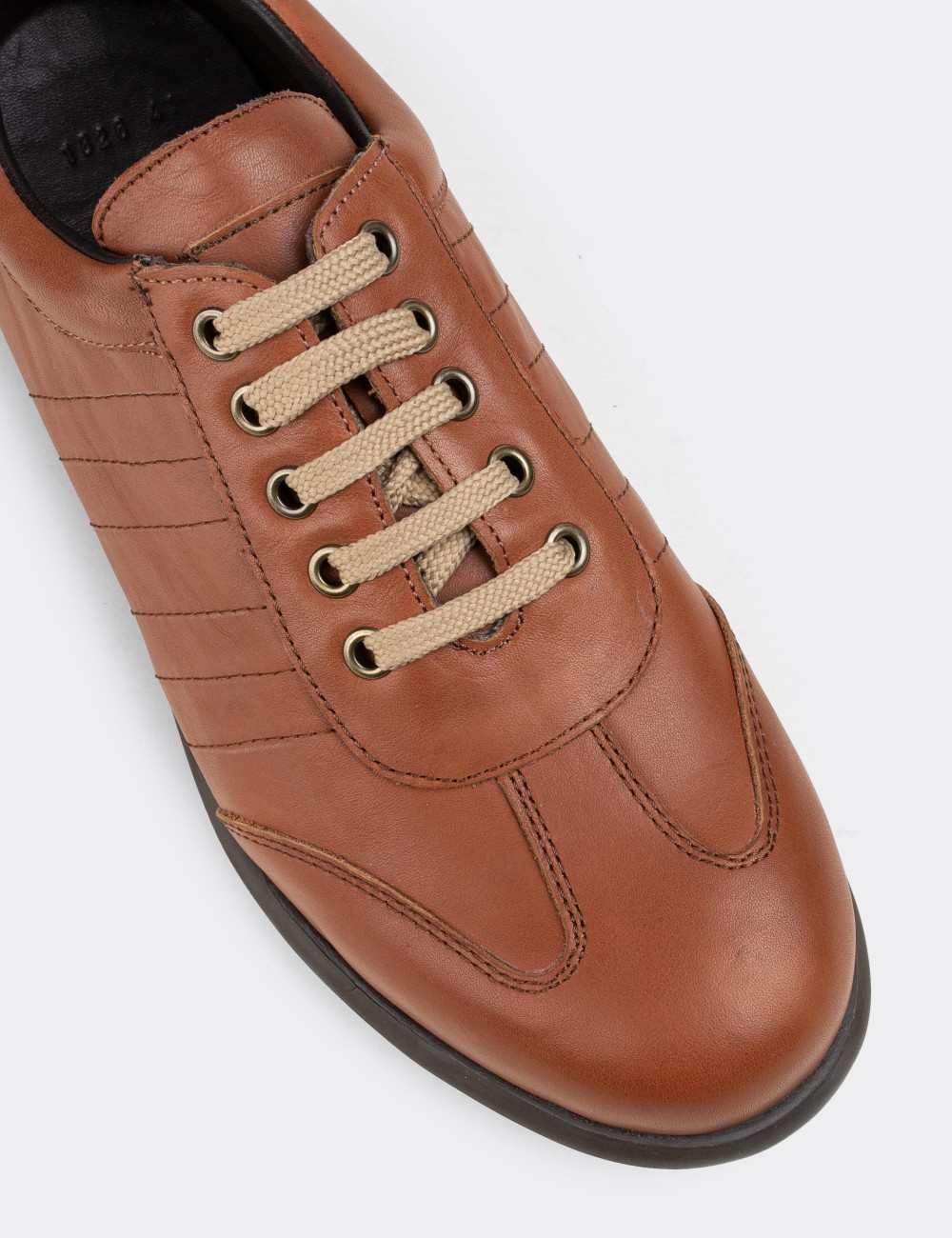 Tan  Leather Lace-up Shoes - 01826MTBAC02