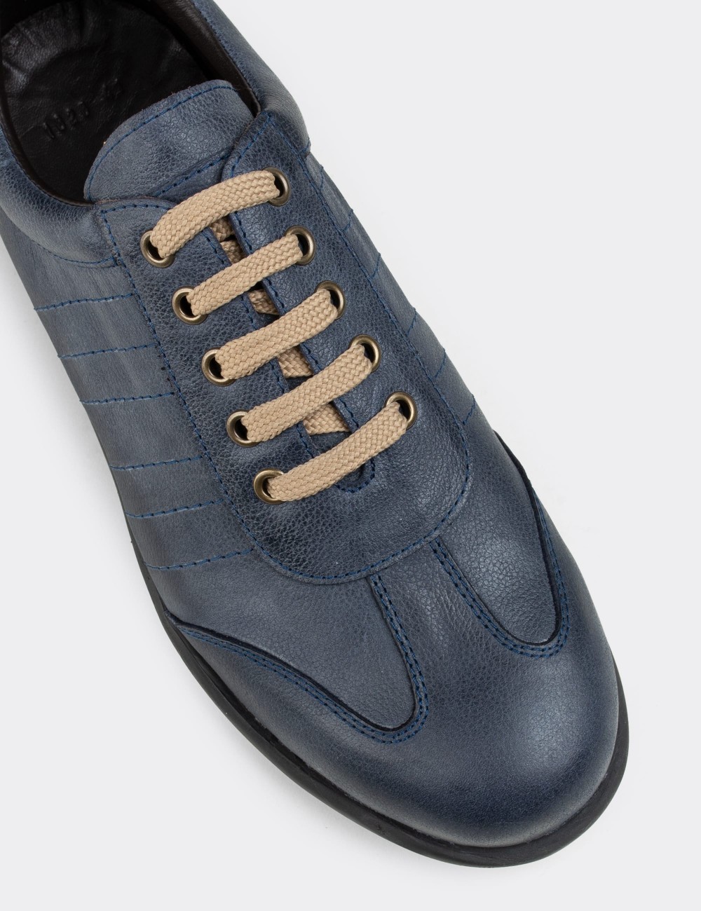 Blue  Leather Lace-up Shoes - 01826MMVIC04