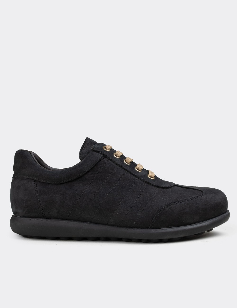 Navy Nubuck Leather Lace-up Shoes - 01826MLCVC02