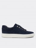 Navy Suede Leather  Sneakers