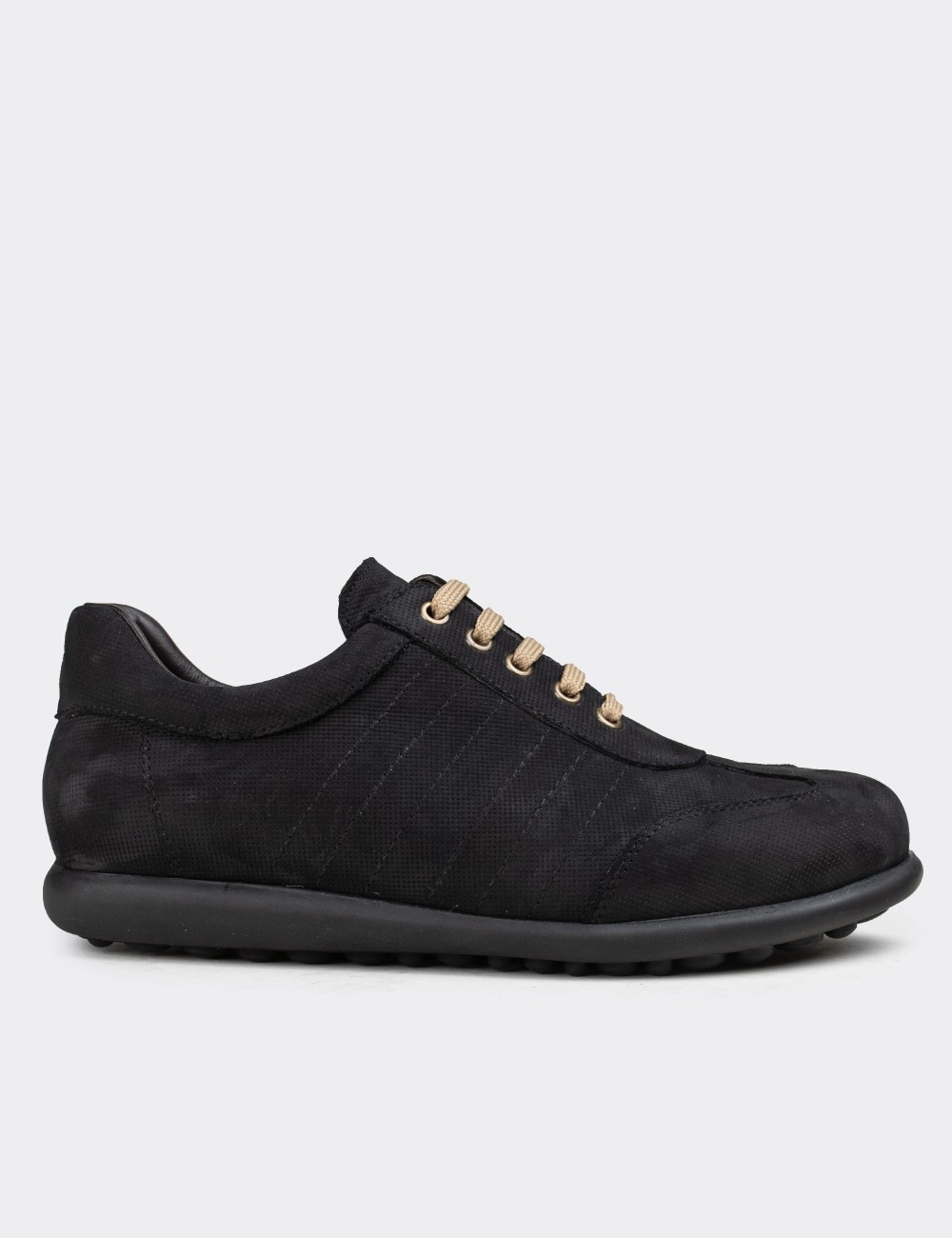 Navy Nubuck Leather Lace-up Shoes - 01826MLCVC04