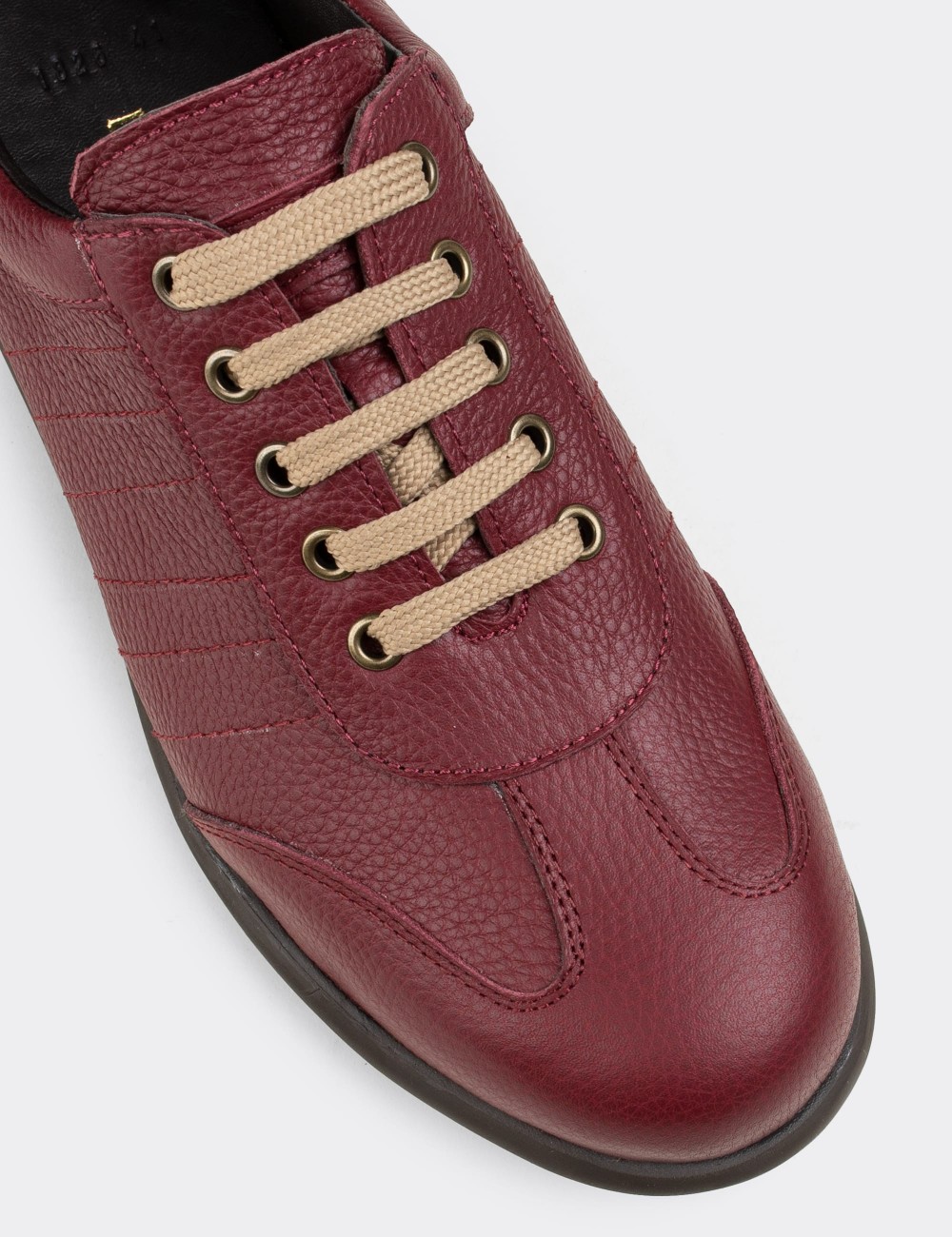 Burgundy Nubuck Leather Lace-up Shoes - 01826MBRDC03