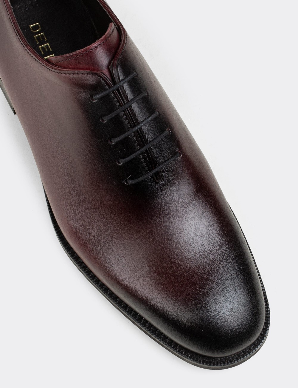 Burgundy  Leather Classic Shoes - 01830MBRDN02