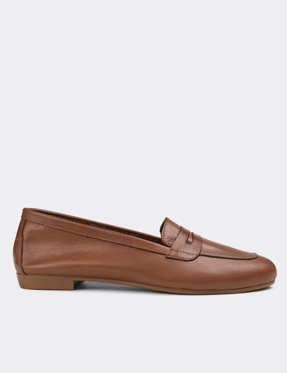 Tan  Leather Loafers Shoes - E3202ZTBAC04