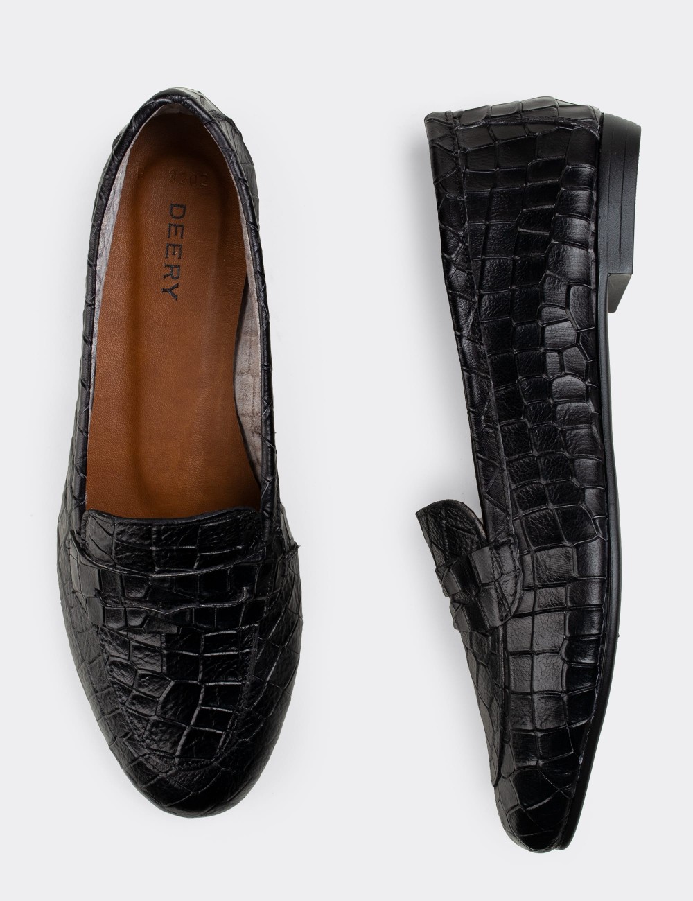 Black  Leather Loafers - E3202ZSYHC04