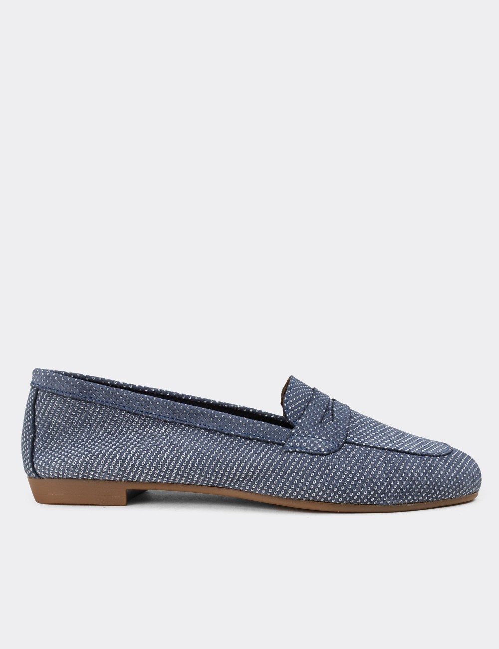 Blue  Leather Loafers - E3202ZMVIC03