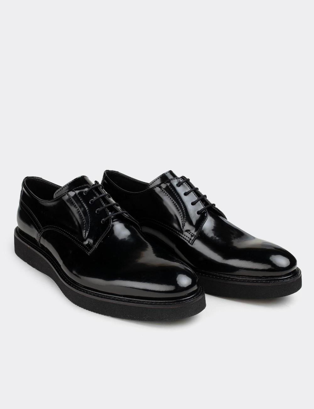 Black Lace-up Shoes - Deery