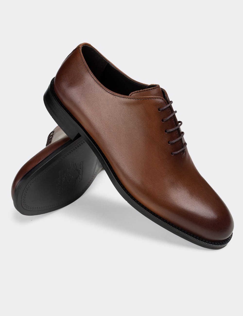 Tan  Leather Classic Shoes - 01830MTBAN01