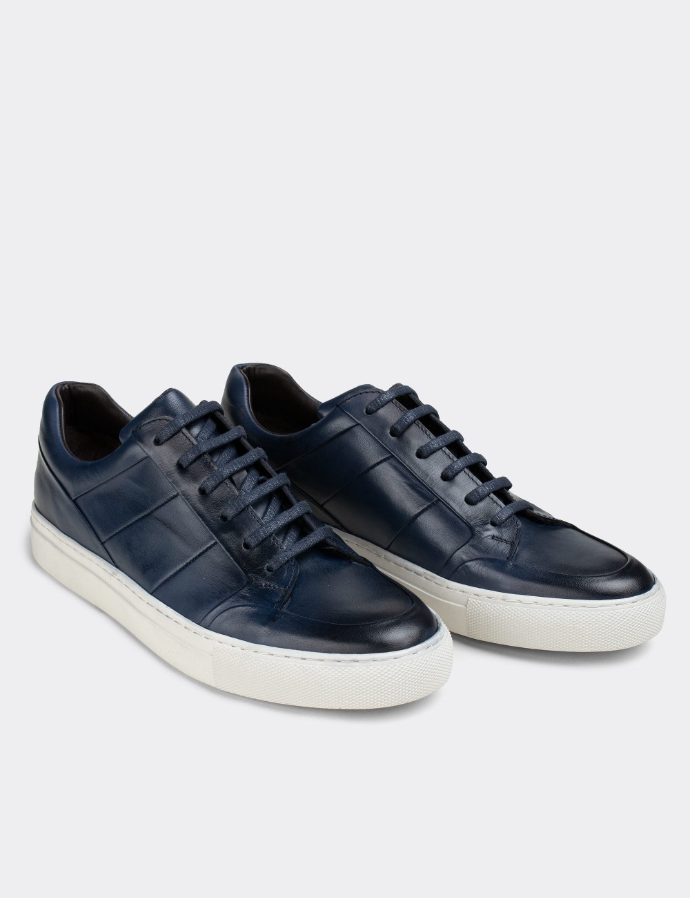 Blue  Leather Sneakers - 01723MMVIC01