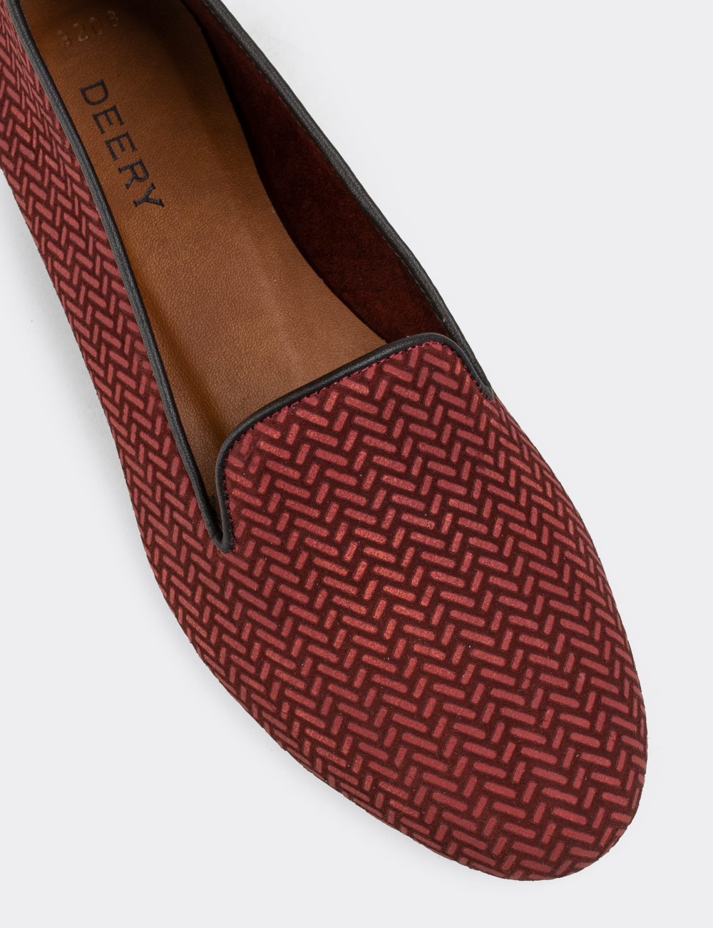 Burgundy Nubuck Leather Loafers  - E3208ZBRDC03