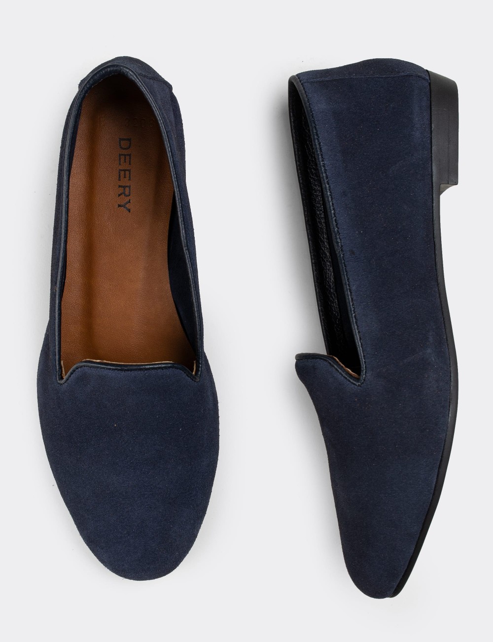 Navy Suede Leather Loafers  - E3208ZLCVC02