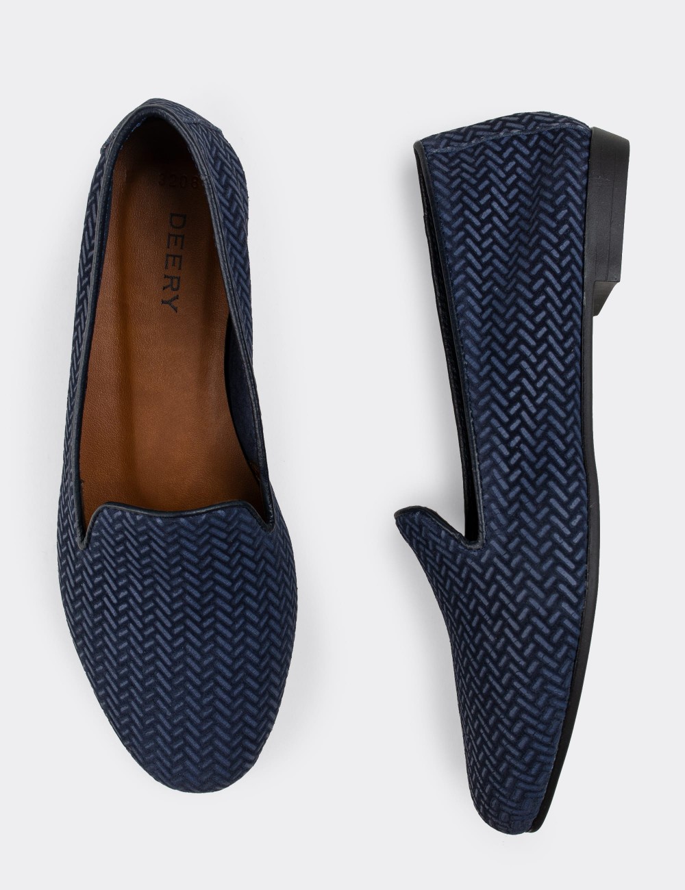 Blue Nubuck Leather Loafers  - E3208ZMVIC02