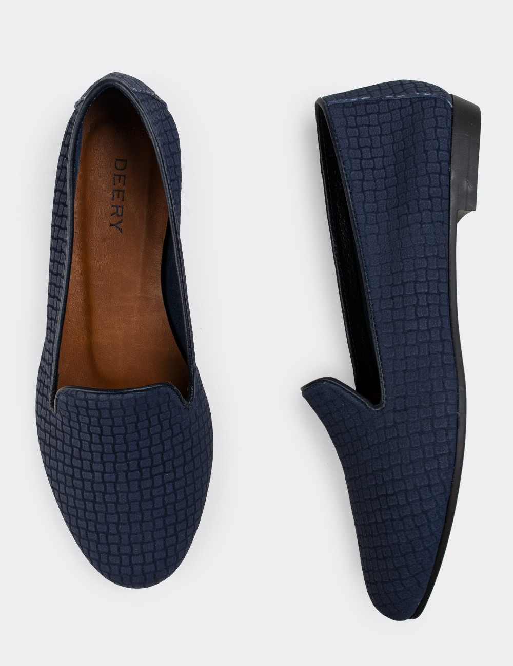 Blue Nubuck Leather Loafers  - E3208ZMVIC03
