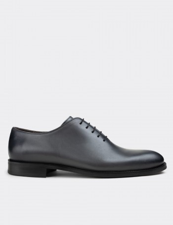 Gray  Leather Classic Shoes - 01830MGRIN02