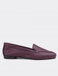 Purple Nubuck Leather Loafers 