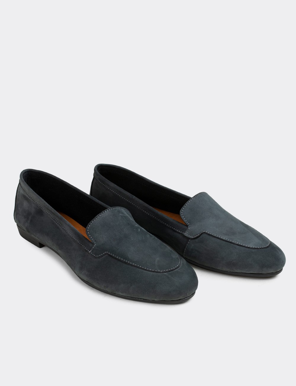 Gray Nubuck Leather Loafers  - E3206ZGRIC01
