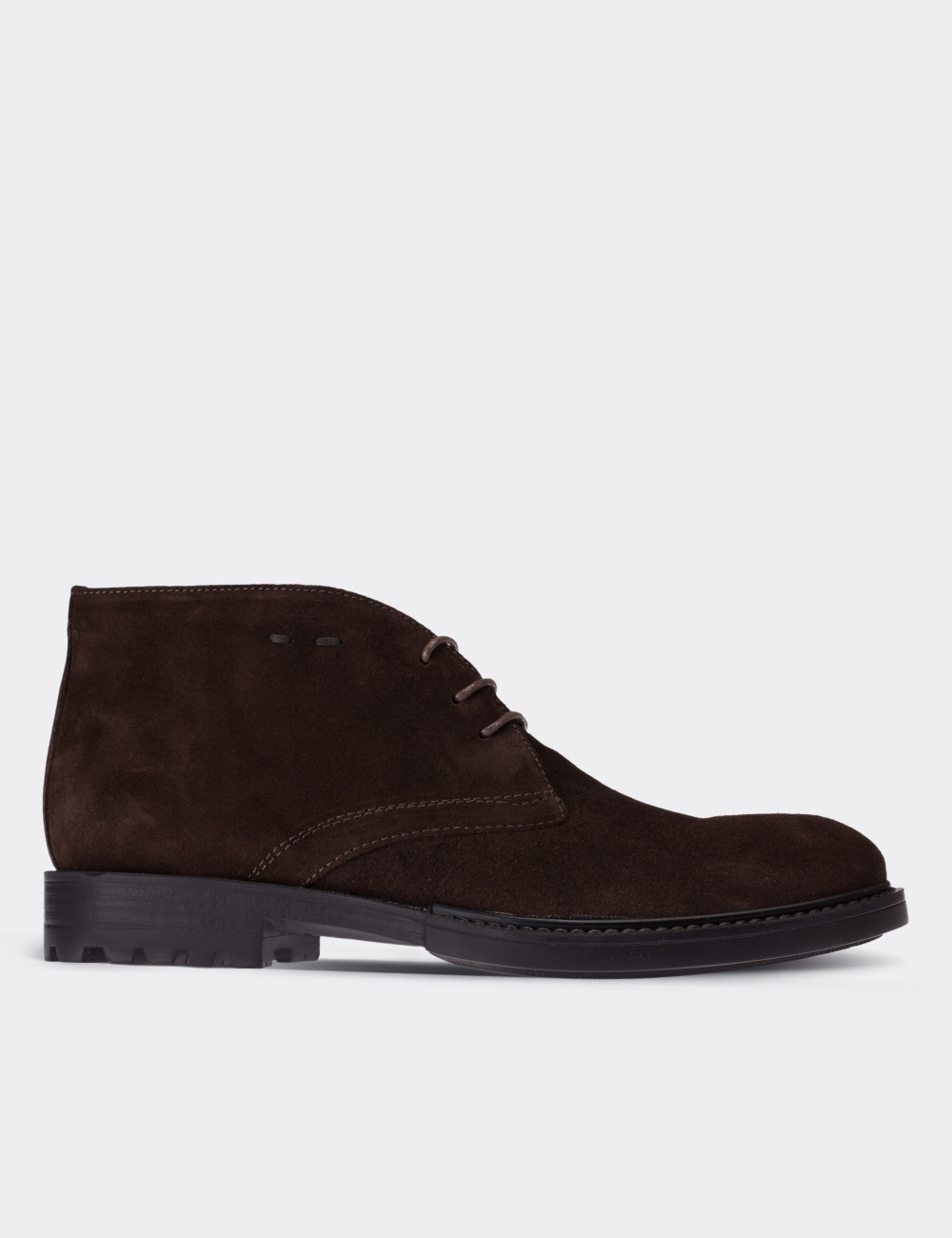 Brown Suede Leather Desert Boots - 01295MKHVC01